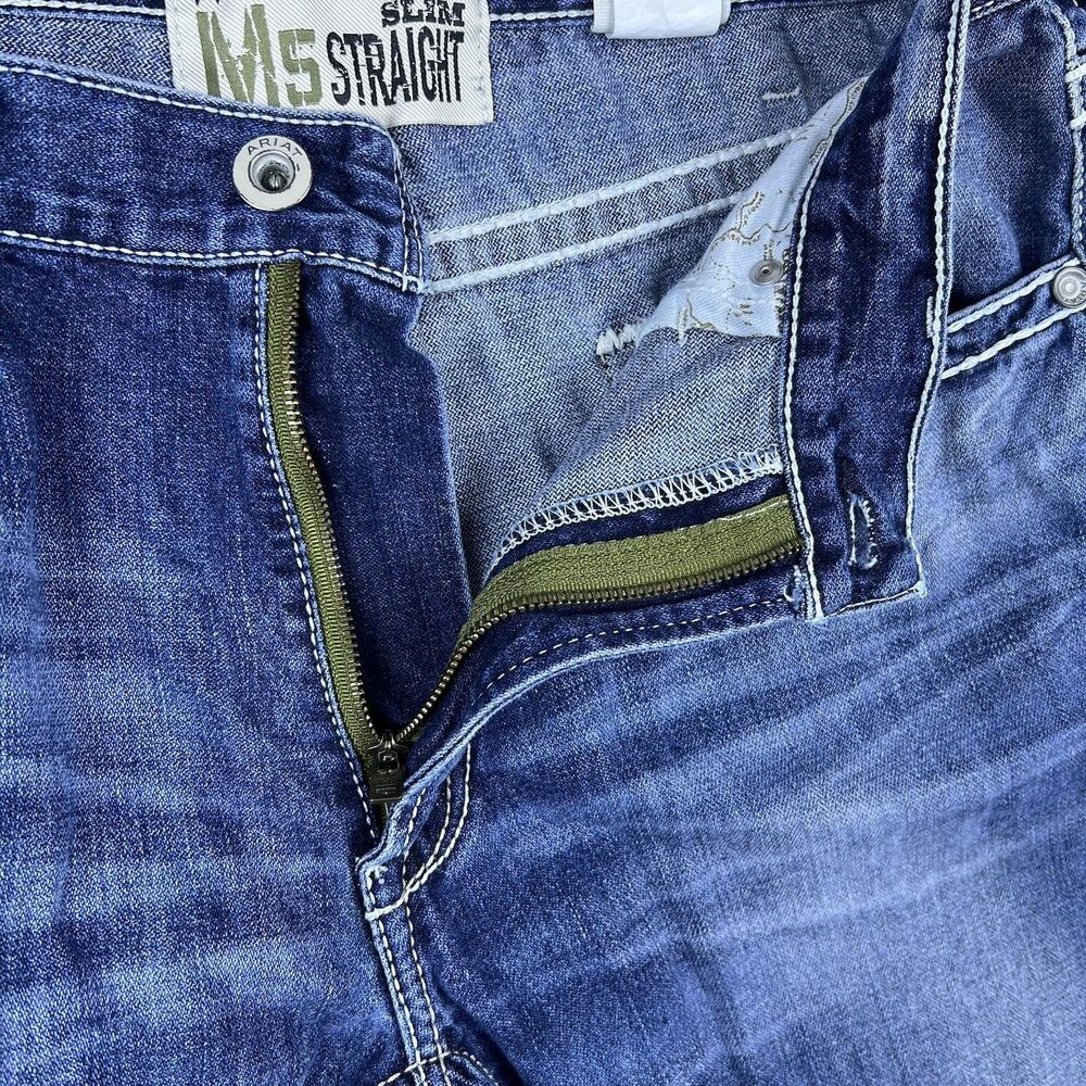 Ariat Men's Jeans M5 Slim Straight Medium Wash Blue Denim 100% Cotton Size 36x36 - Picture 10 of 15